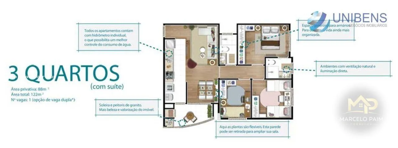 Apartamento para Venda em São José, Jardim Cidade de Florianópolis, 3 dormitórios, 1 suíte, 2 banheiros, 1 vaga - foto 1