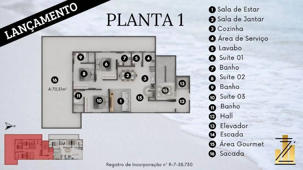 Apartamento com 3 dormitórios à venda, 122 m por R$ 1.150.000,00 - Itacolomi - Balneário Piçarras/SC — foto 5