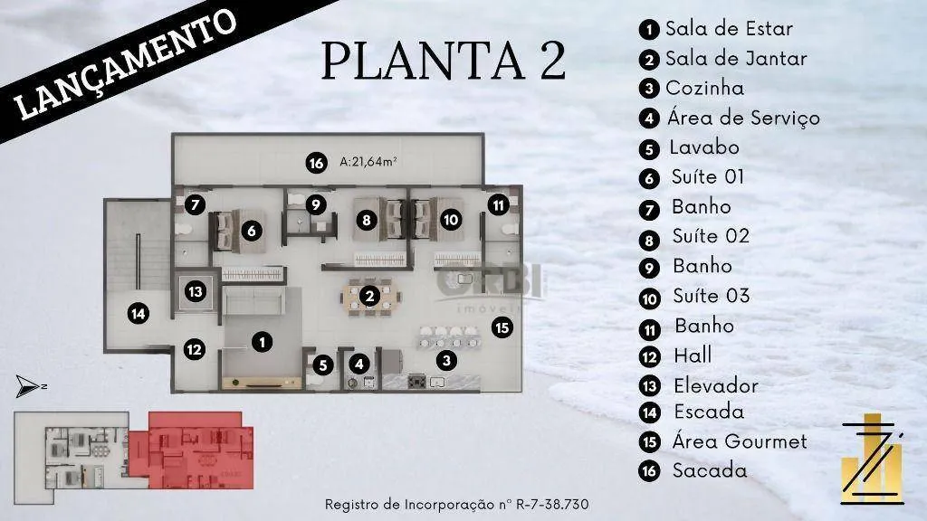 Apartamento com 3 dormitórios à venda, 122 m por R$ 1.302.856,58 - Itacolomi - Balneário Piçarras/SC — foto 4