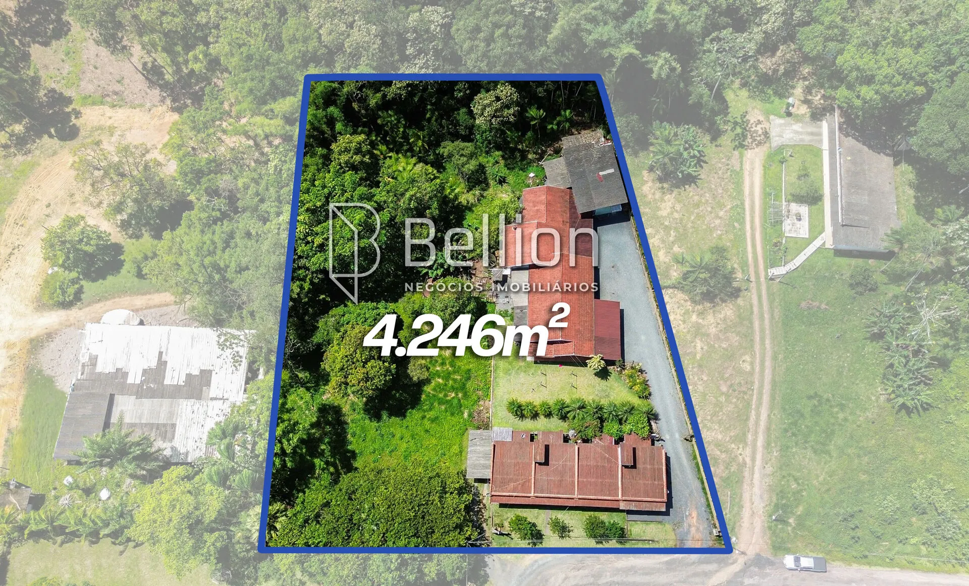 Conjunto de casas e terreno com 4.246m no bairro Divinéia - Rio dos Cedros — foto 2