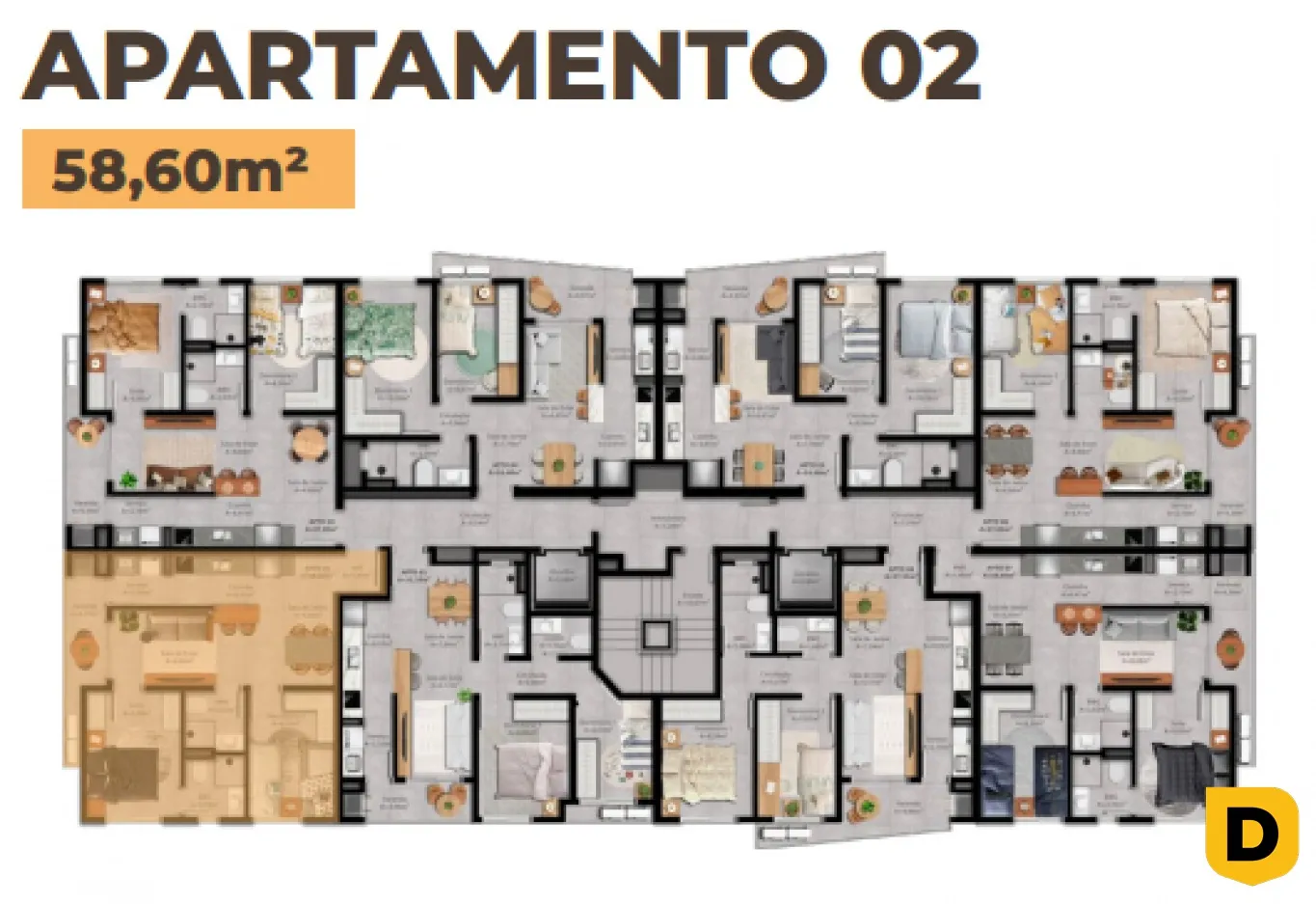 Apartamento na planta na Itoupava Norte - Suite +1 quarto - Planta tipo 02 e 07 — foto 4