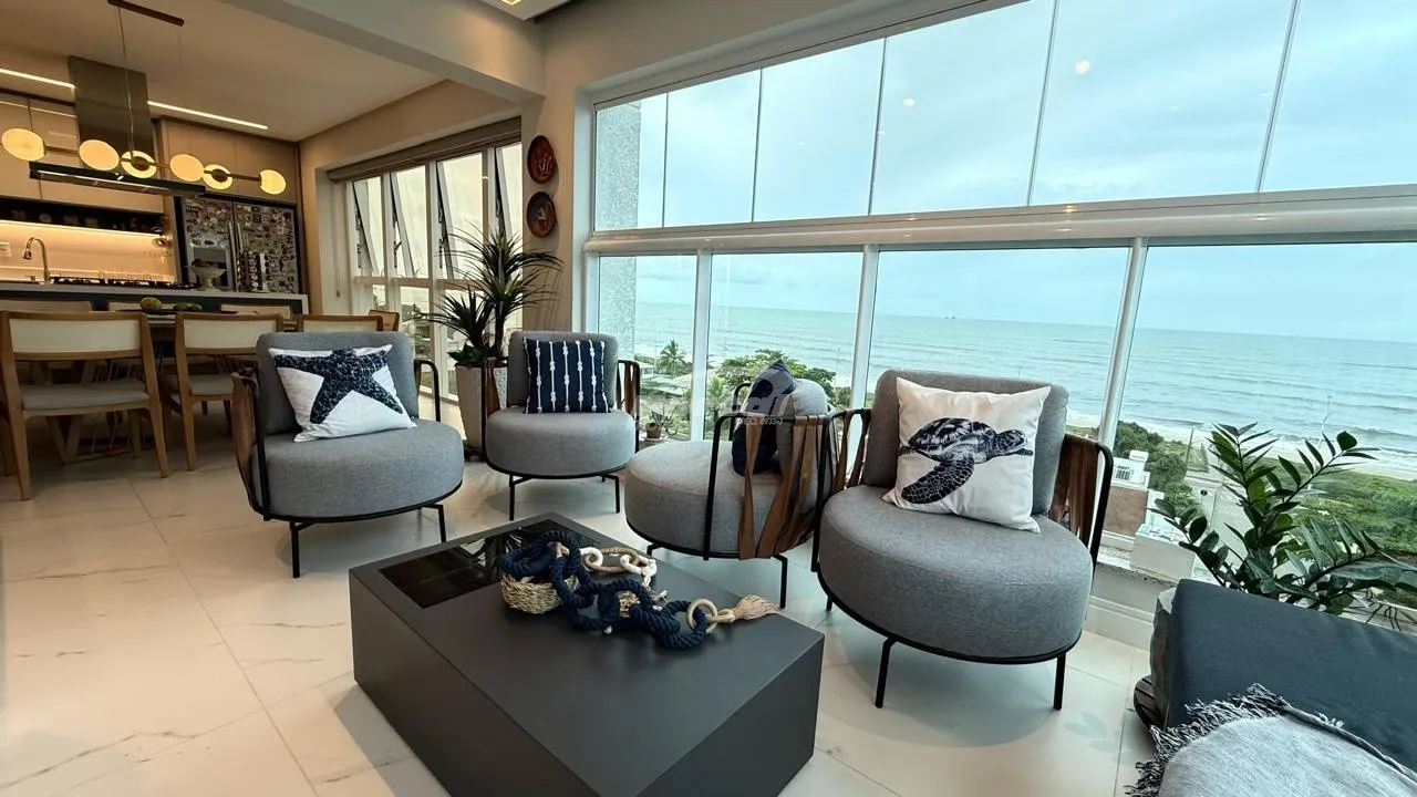 Apartamento Frente MAR, mobiliado, de alto padrão com vista permanente para o mar, 03 suítes, duas vagas e completa área de lazer. Palm Beach (opção22284) - foto 1