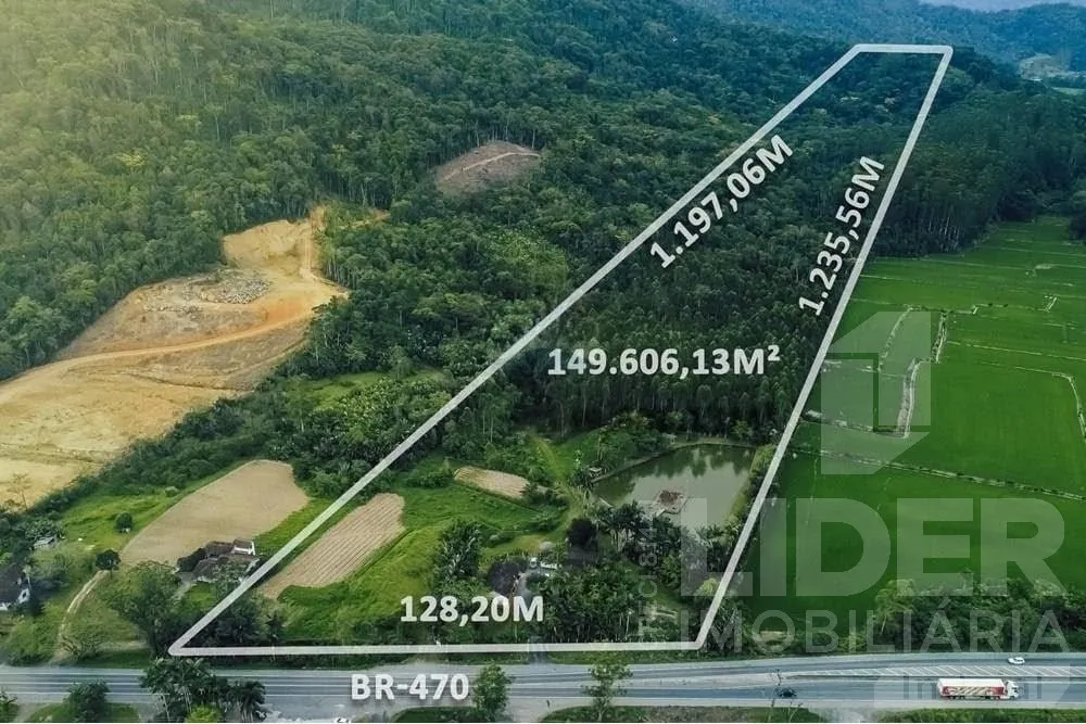 Terreno industrial com 149.606,13m e uma frente de 128,30m na BR-470 Rio Morto - foto 1