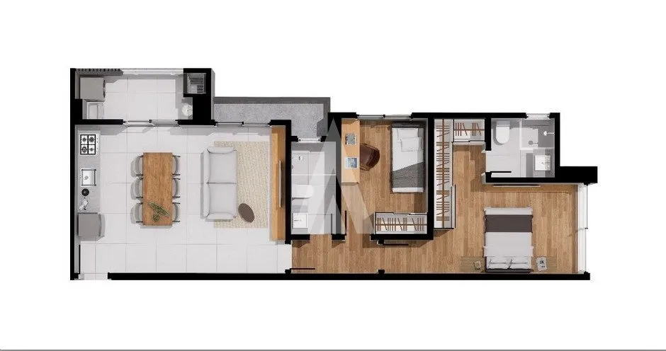 Apartamento a venda com 1 suite + 1 quarto no Bom Retiro - Joinville SC por R$439.912,00 — foto 3