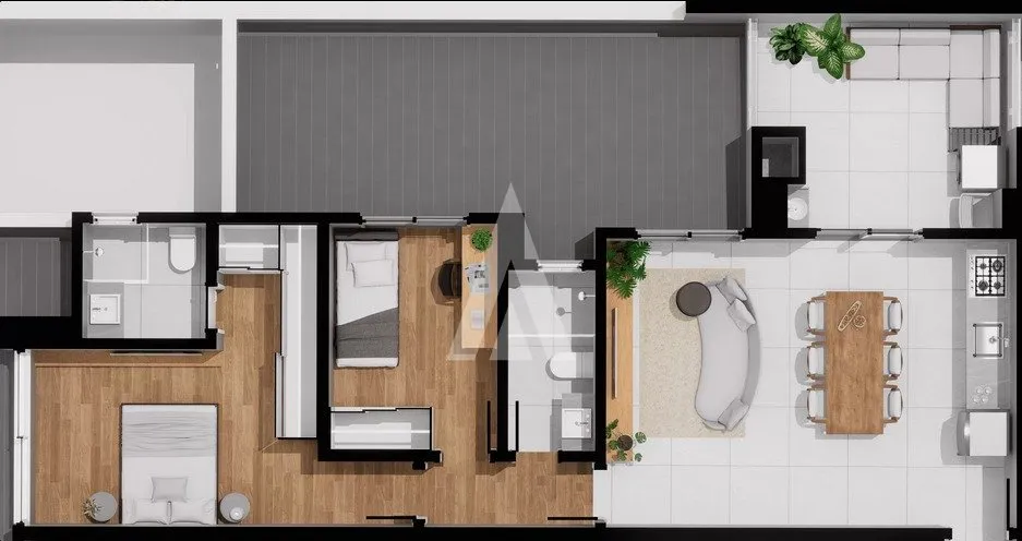 Apartamento a venda com 1 suite + 1 quarto no Bom Retiro - Joinville SC por R$439.912,00 — foto 4