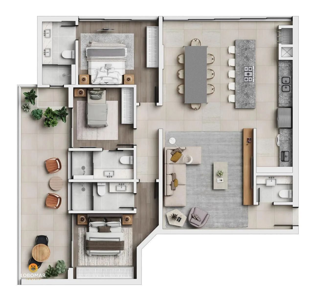 Apartamento alto padrão com 3 suítes, à 70m do mar - Centro - Balneário Piçarras — foto 3