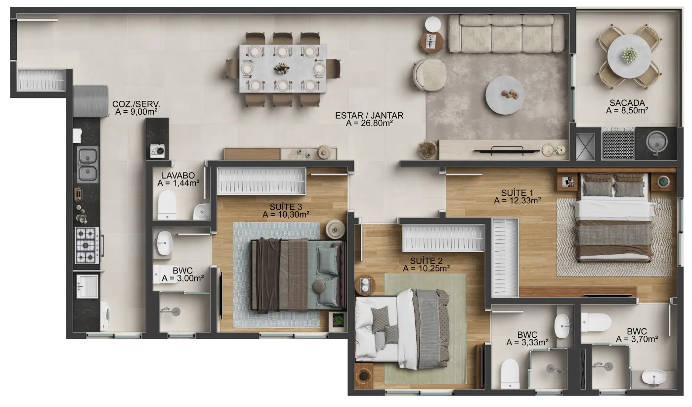 Apartamento para Venda em Itajaí, Fazenda, 3 dormitórios, 3 suítes, 2 banheiros, 2 vagas — foto 6