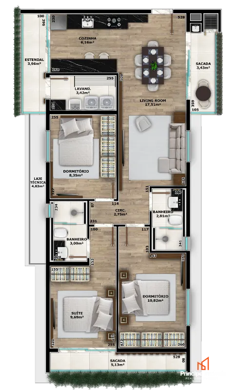 Apartamento com 3 quartos no Saguaçu em Joinville — foto 6