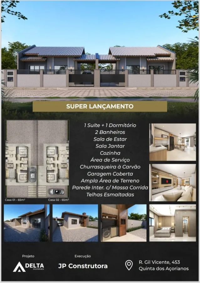 Casa para Venda em Barra Velha, Quinta dos Açorianos, 2 dormitórios, 1 suíte, 2 banheiros, 1 vaga — foto 3