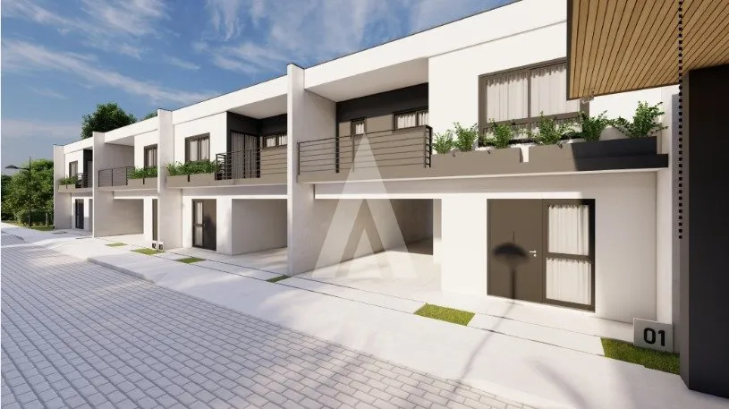 Sobrado geminado de alto padrão com 3 suítes à venda no bairro Floresta em Joinville-SC por R$932.280,00. - foto 1