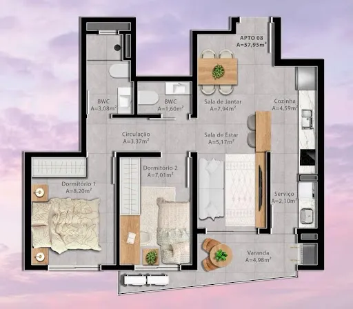 Apartamento com 2 dormitórios à venda, 57 m por R$ 470.000,00 - Itoupava Norte - Blumenau/SC - foto 1