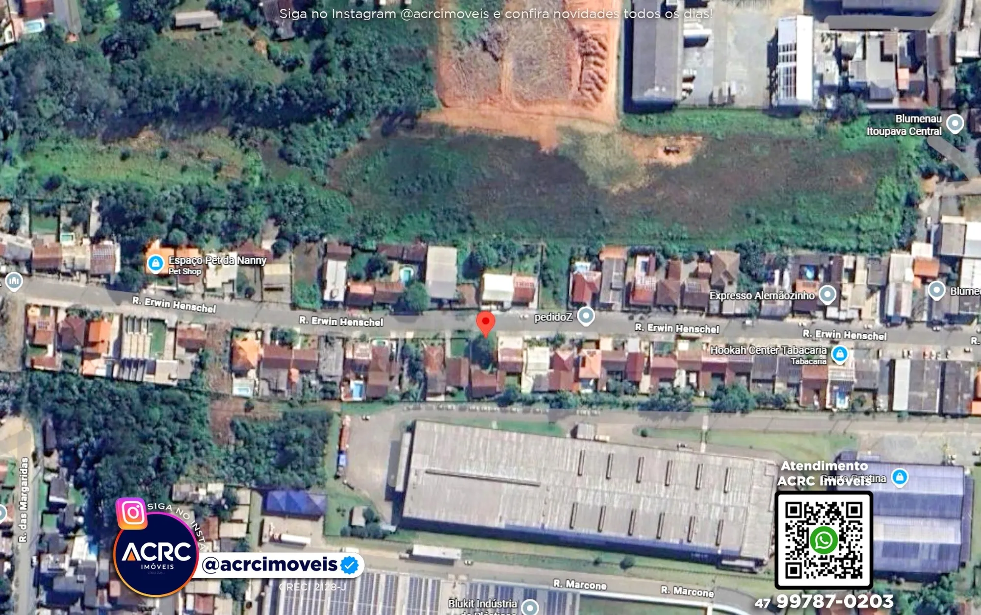 ACRC Imóveis - TE01338 - Terreno com um total de 487,50m a Venda no Bairro Itoupava Central — foto 2