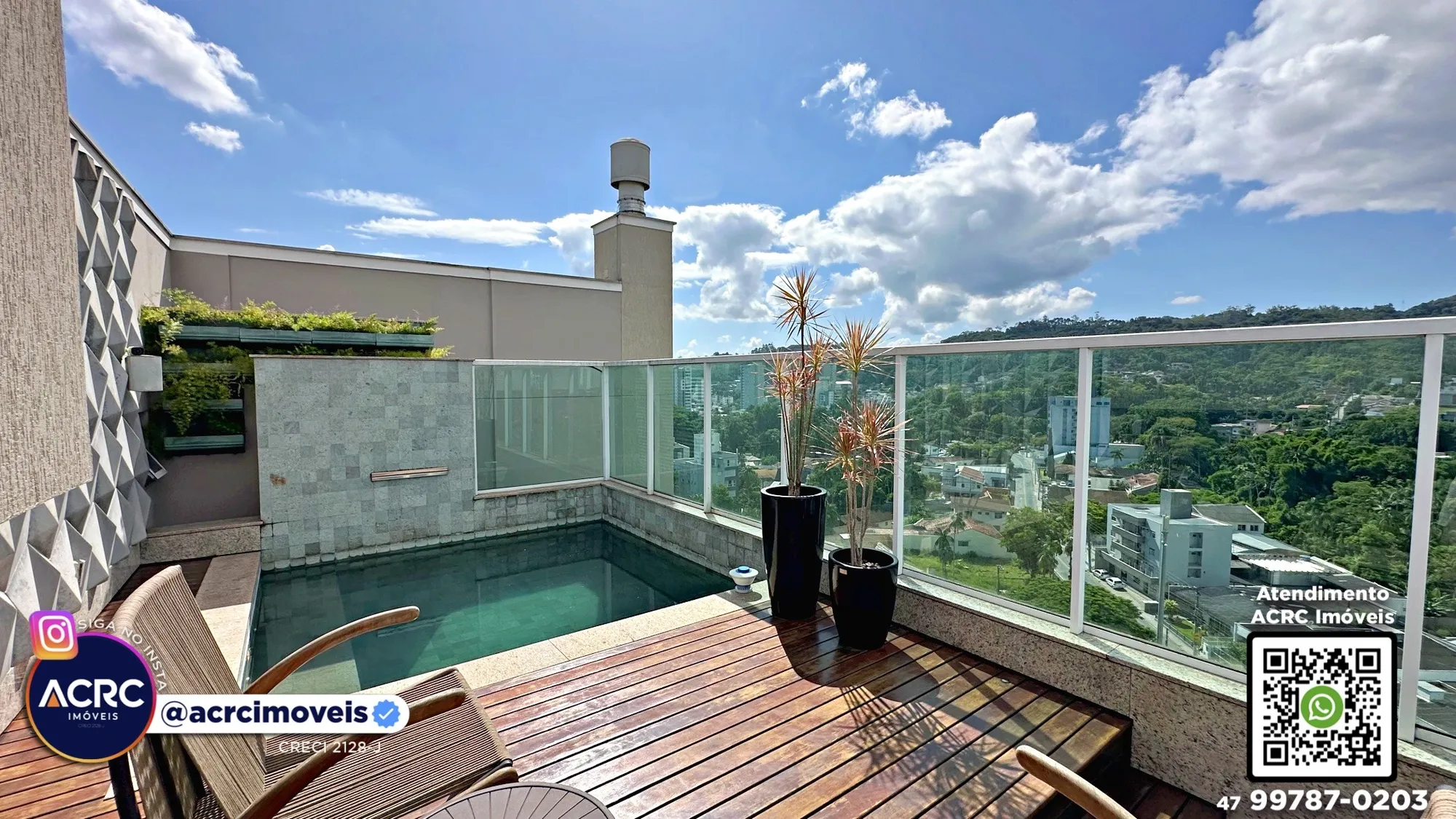 ACRC Imóveis - AP09904 - Linda cobertura plana com piscina a Venda no Bairro Velha em Blumenau - foto 1