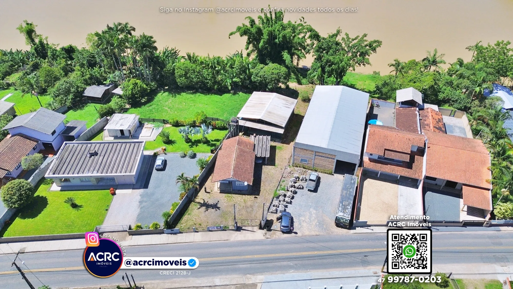 ACRC Imóveis - TE01306 - Terreno com galpão a Venda no Bairro Belchior Baixo em Gaspar — foto 3
