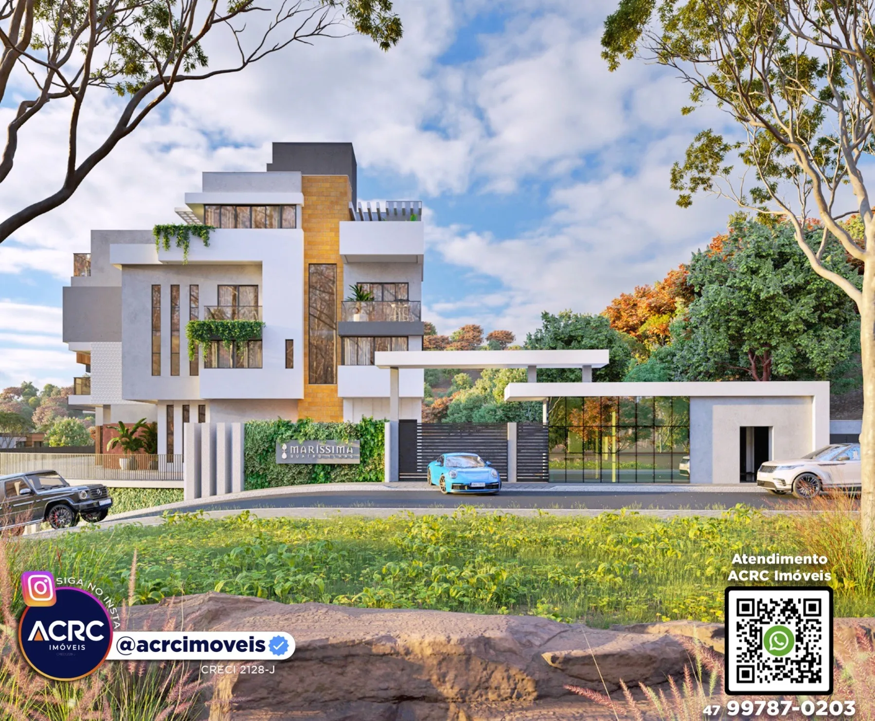 ACRC Imóveis - CA03567 - Casa de alto padrão em construção na praia a Venda no Bairro Quatro Ilhas em Bombinhas - foto 1