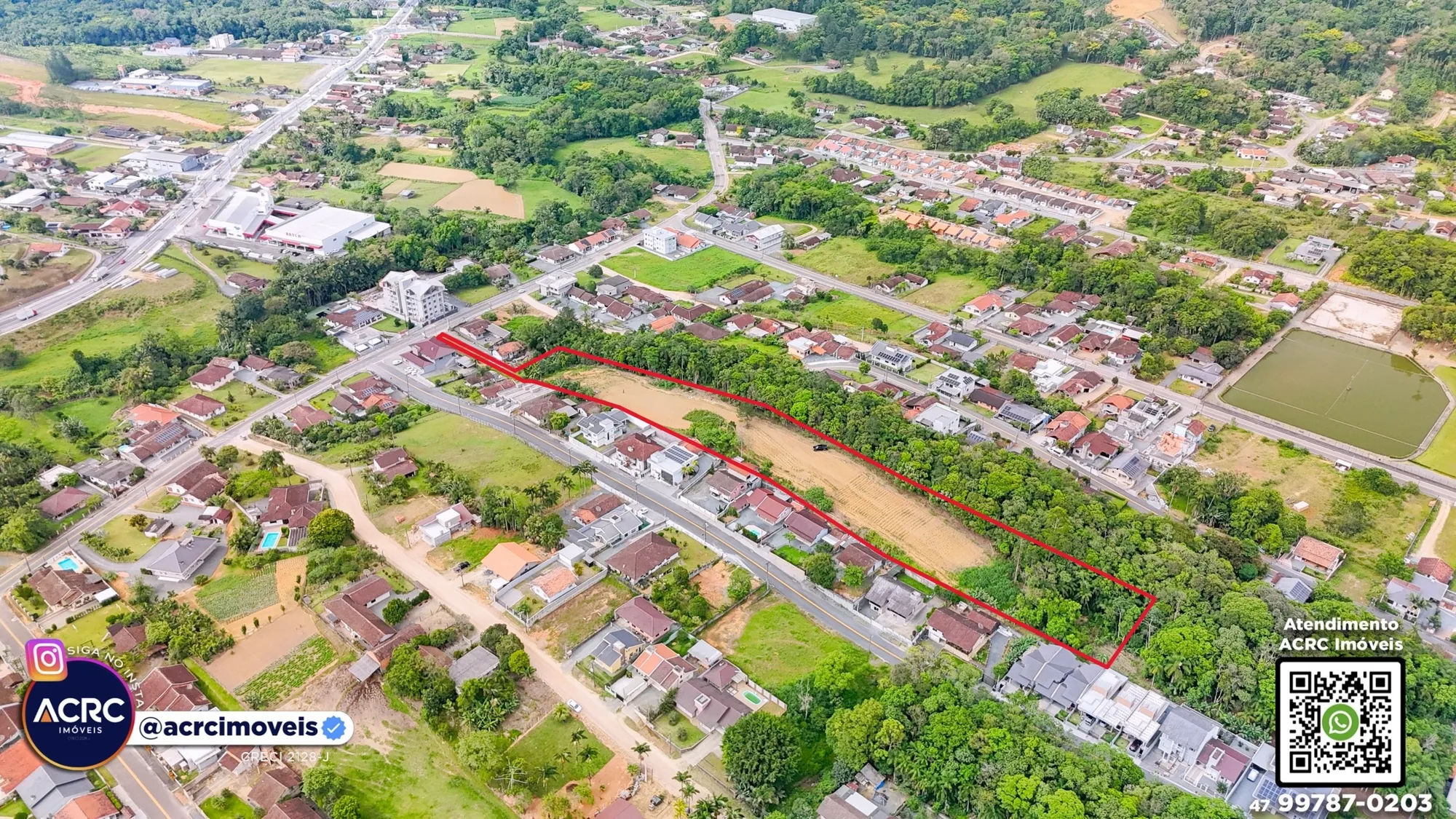 ACRC Imóveis - TE01287 - Terreno com um total de 10.305,97m a Venda no Bairro Rega Tres em Pomerode — foto 3
