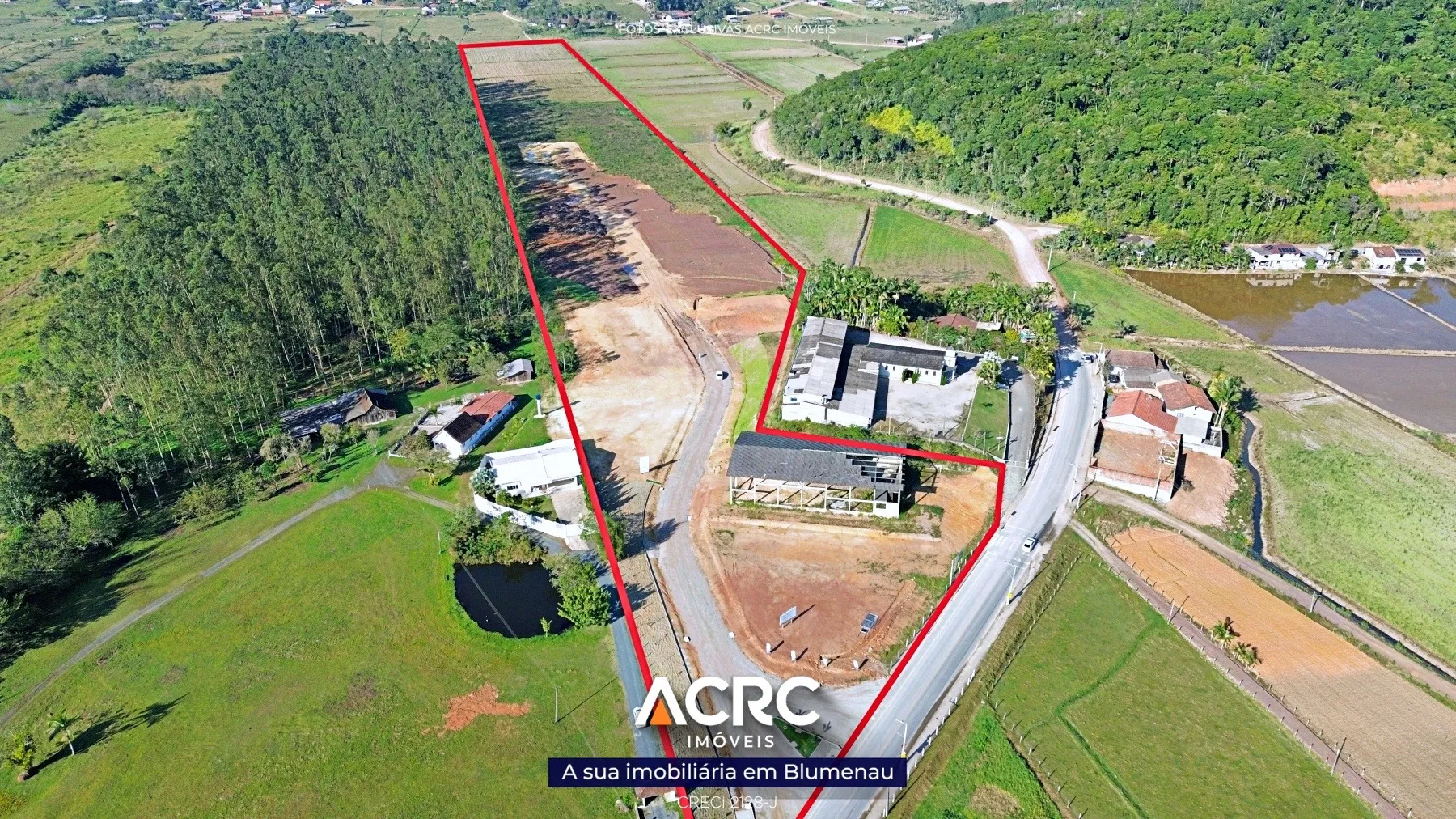 ACRC Imóveis - TE01236 - Terreno com 1.955,24m para Venda no Bairro Figueira em Gaspar — foto 2