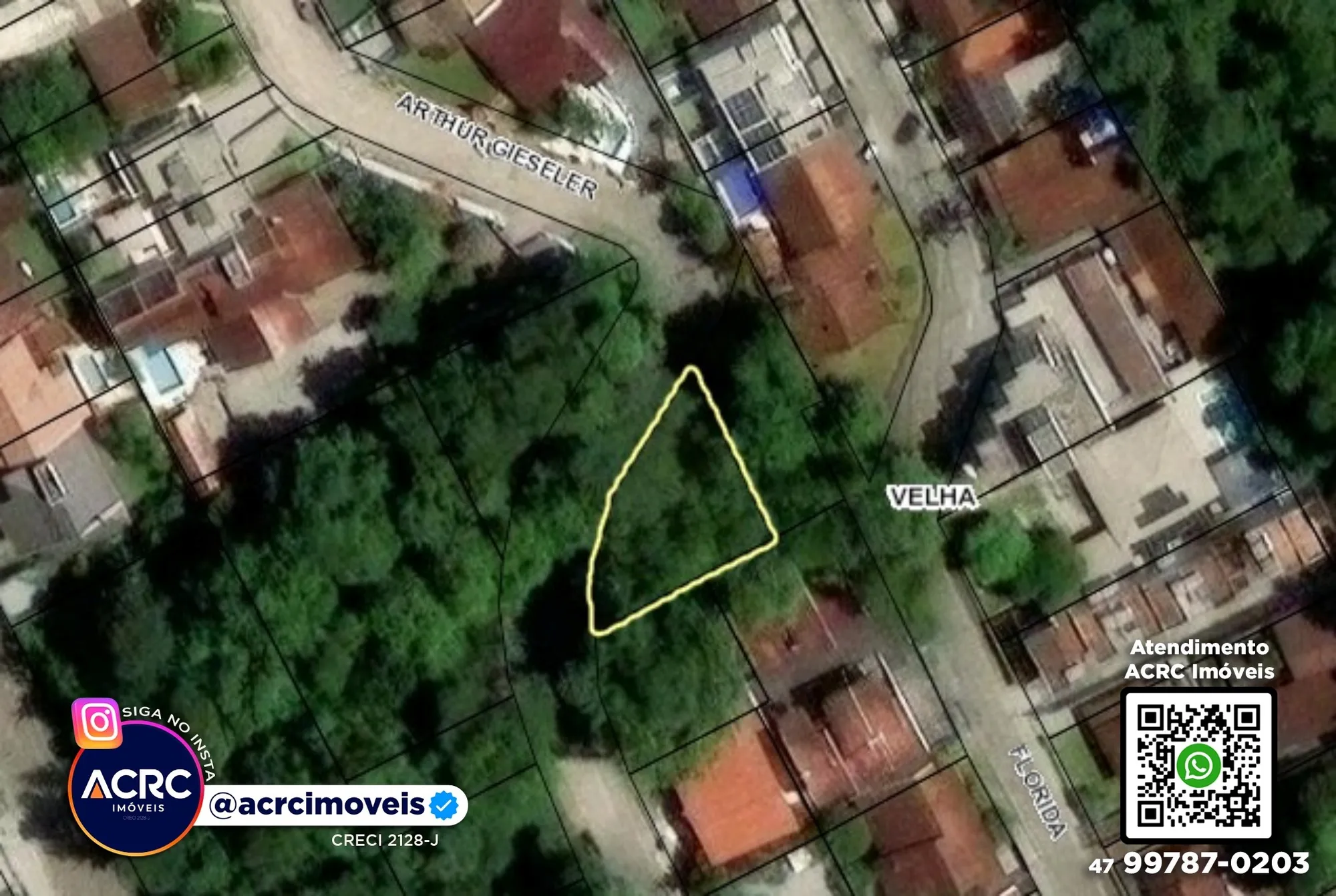 ACRC Imóveis - TE01348 - Terreno com um total de 438,02m a Venda no Bairro Velha em Blumenau — foto 7