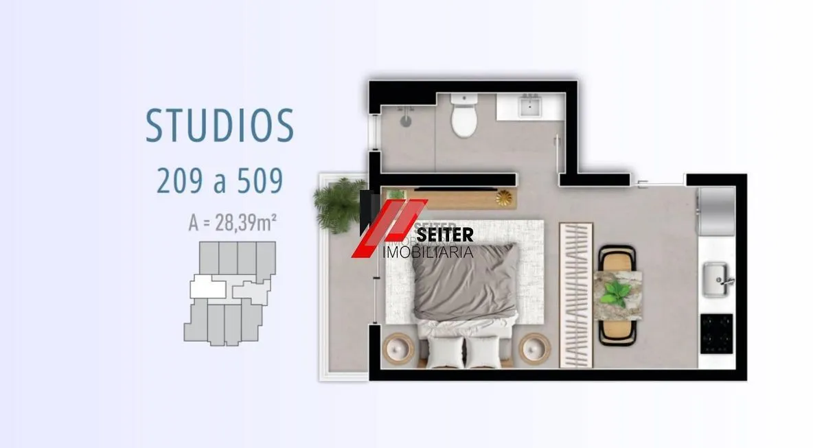 Studio à venda no Smart 1 Trindade Florianópolis. - foto 1