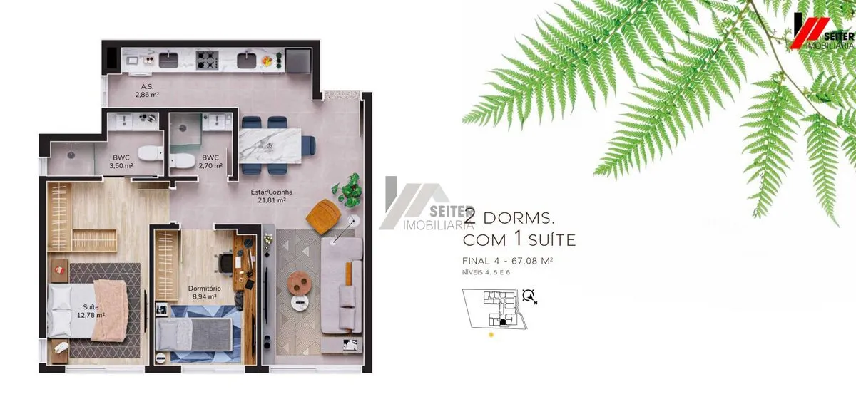 Apartamento de 2 dormitórios a venda no bairro Cacupé — foto 4