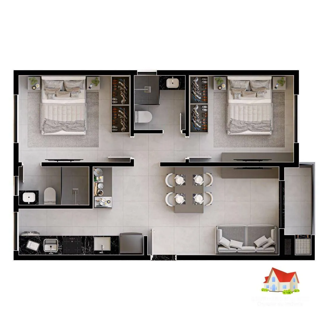 Apartamentos C/02 Quartos C/Suite + Sacada C/Churrasqueira + Vaga de Garagem No Bairro Iririu ! — foto 7