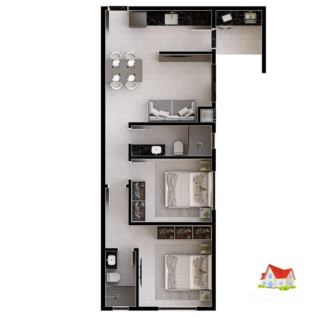 Apartamentos C/02 Quartos C/Suite + Sacada C/Churrasqueira + Vaga de Garagem No Bairro Iririu ! — foto 5