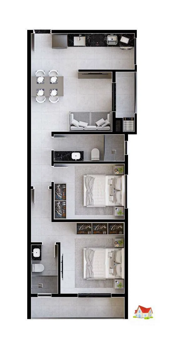 Apartamentos C/02 Quartos C/Suite + Sacada C/Churrasqueira + Vaga de Garagem No Bairro Iririu ! — foto 6