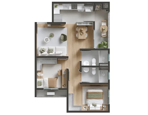 APARTAMENTO no COSTA E SILVA com 2 quartos para VENDA, 62 m — foto 2