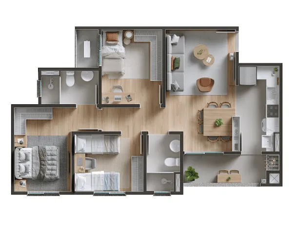 APARTAMENTO no COSTA E SILVA com 2 quartos para VENDA, 62 m — foto 4