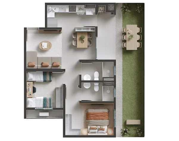 APARTAMENTO no COSTA E SILVA com 2 quartos para VENDA, 62 m — foto 5