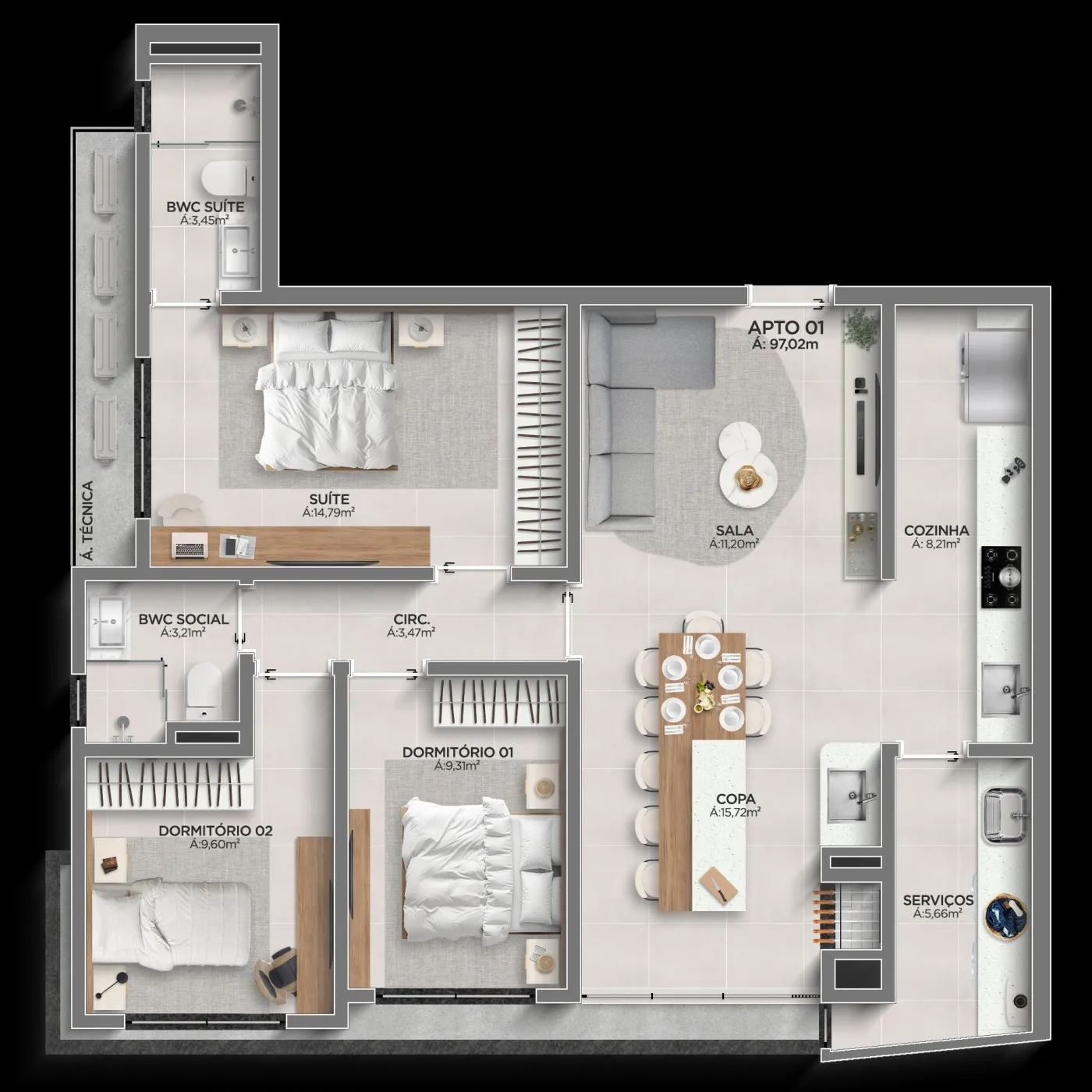 Apartamento para Venda em Indaial, Estados, 2 dormitórios, 1 suíte, 1 banheiro, 2 vagas — foto 6