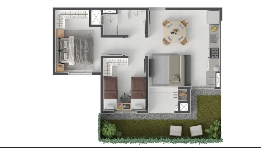 APARTAMENTO no CENTRO (PIRABEIRABA) com 2 quartos para VENDA, 48 m - foto 1