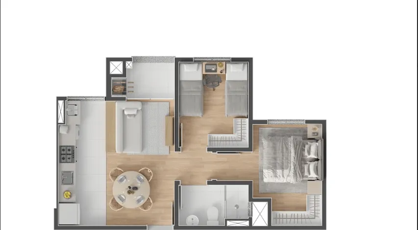 APARTAMENTO no CENTRO (PIRABEIRABA) com 2 quartos para VENDA, 48 m — foto 5