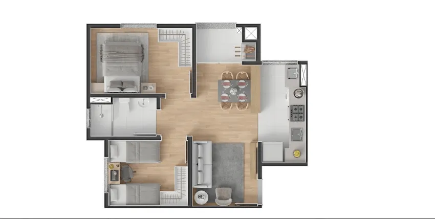 APARTAMENTO no CENTRO (PIRABEIRABA) com 2 quartos para VENDA, 48 m — foto 6