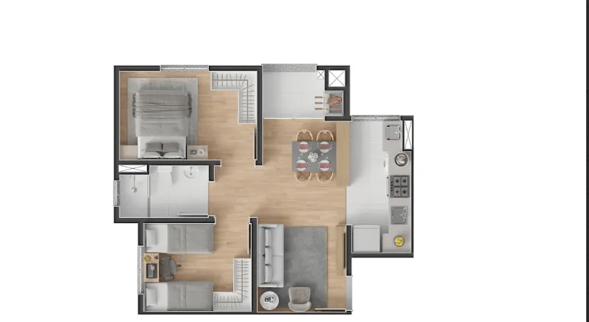 APARTAMENTO no CENTRO (PIRABEIRABA) com 2 quartos para VENDA, 48 m — foto 7