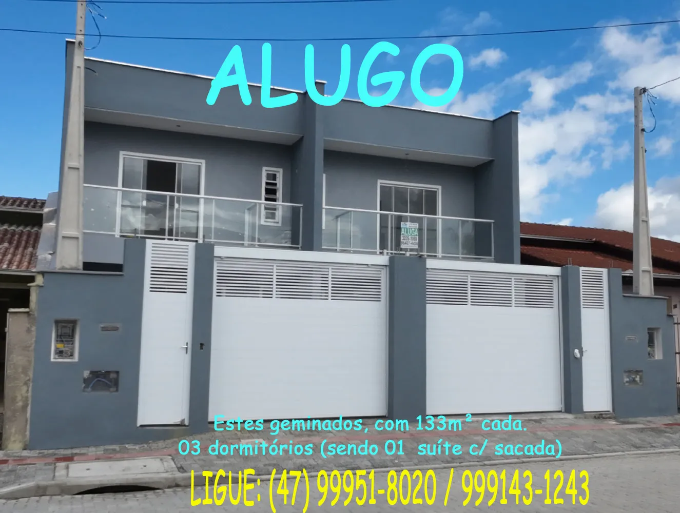 Sobrado em Alvenaria, 133m², 3 quartos, suíte, sacada, churrasqueira, B. Vila Nova, Joinville, SC - foto 1