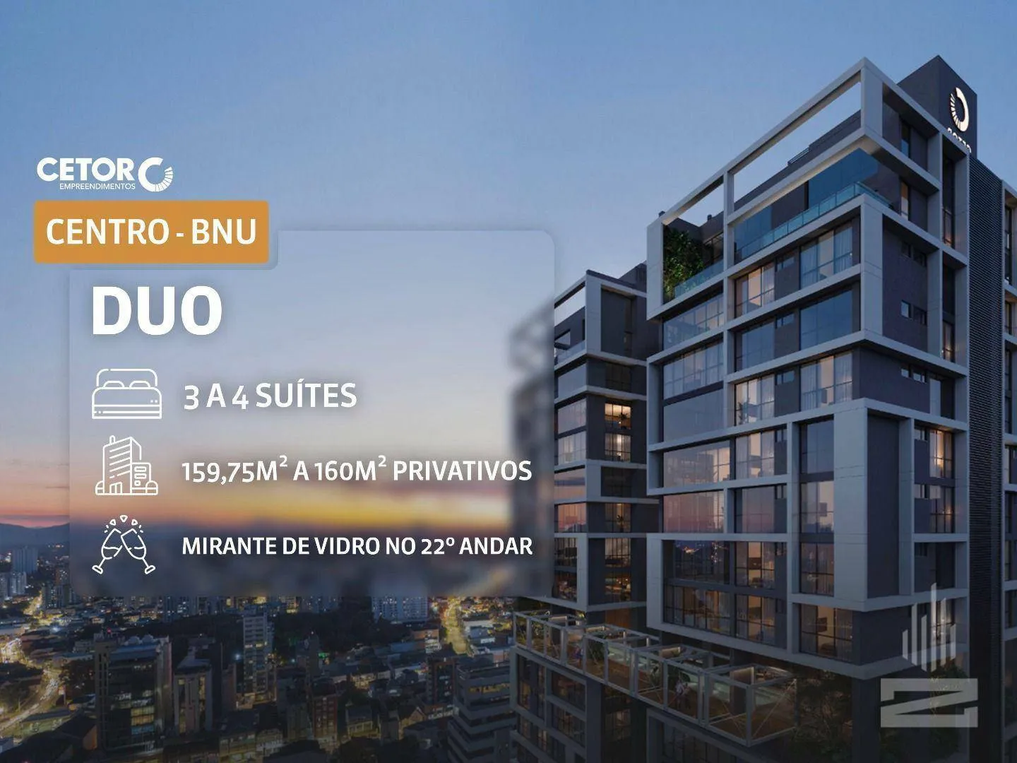 DUO - Construtora Cetor - Cobertura Duplex a venda 4 Suítes no bairro Centro em Blumenau — foto 2
