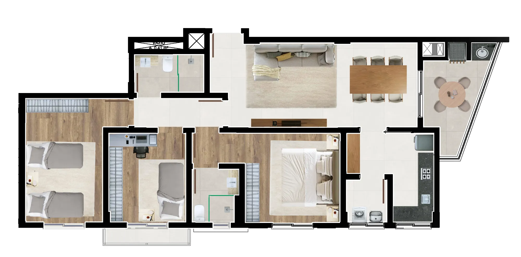 Apartamento à venda com 3 quartos e 1 suíte, 2 vagas, 84m² na Rua José do Patrocínio no Capoeiras, Florianópolis — foto 6