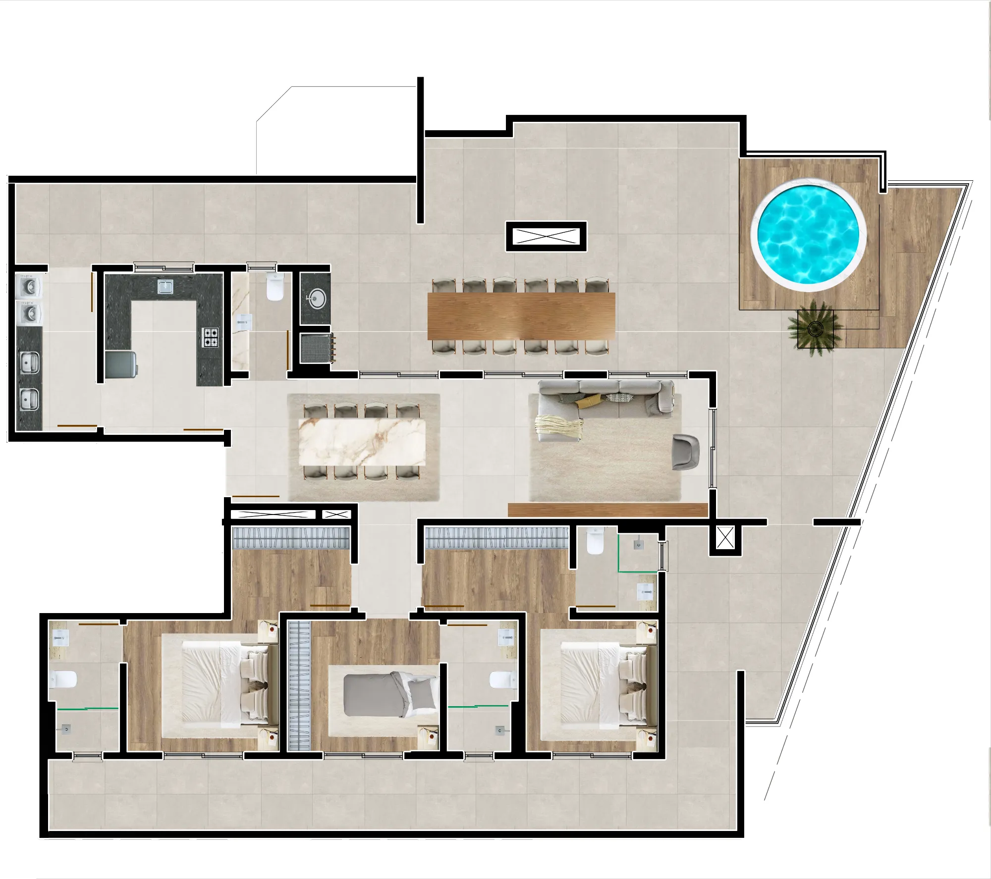 Apartamento à venda com 3 quartos e 3 suítes, 3 vagas, 207m² na Rua José do Patrocínio no Capoeiras, Florianópolis — foto 2