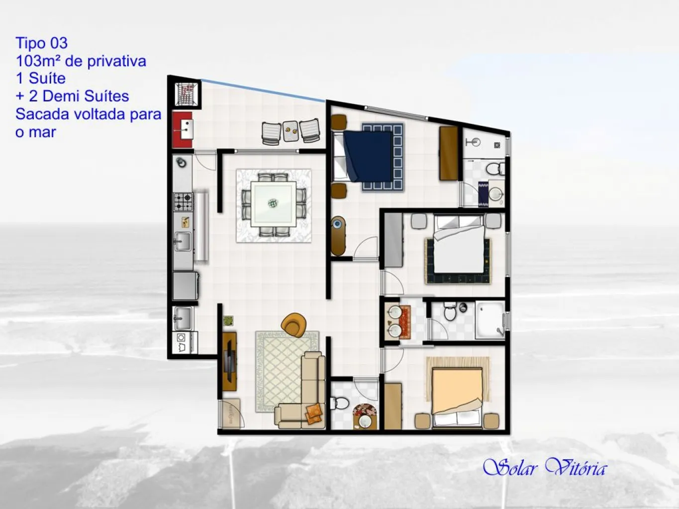 Excelente apartamento com 3 suítes, em gravatá, Navegantes/SC. (Cód. 10183) — foto 2